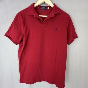 Polo Ralph Lauren Shirt Mens Size Small S Red Short Sleeve Polo Smooth Cotton
